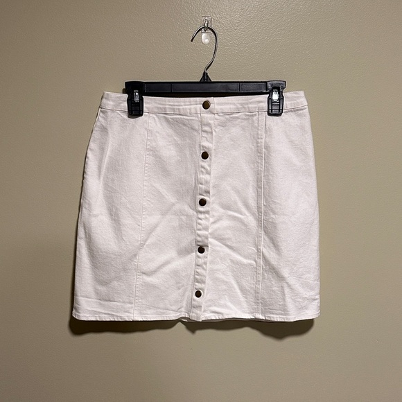 Sugarlips Dresses & Skirts - SugarLips White Jean Skirt Size Large